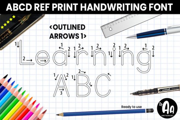 Abcd Ref Outlined Arrows1: A Font for Elegant Editorial Design