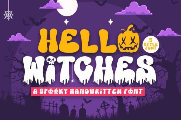 Hello Witches Font: A Scary-Cute Display Typeface for Halloween Branding